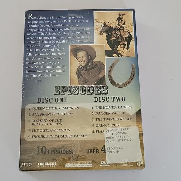 Frontier Doctor 2 DVD Set Western Starring Rex Allen Timeless Cowboy TV NIB - Picture 3 of 8
